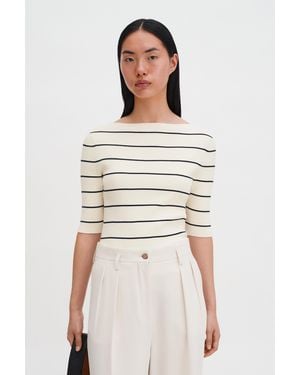 Filippa K Boatneck Rib Top - White