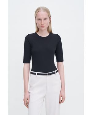 Filippa K Cotton Stretch Elbow Sleeve - Blue