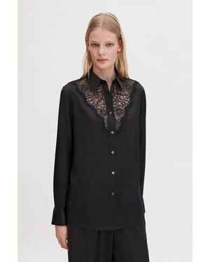 Filippa K V-Detail Lace Shirt - Black