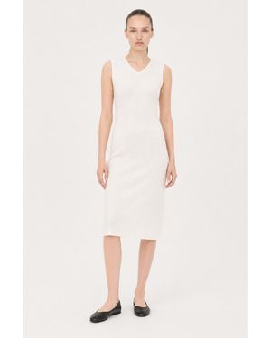 Filippa K V-Neck Knit Dress - White