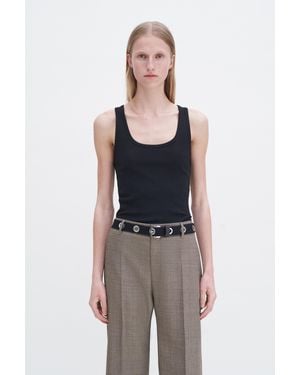 Filippa K Fine Rib Scoop Tank - Black