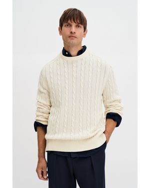 Filippa K Braid Cotton Crewneck Jumper - White