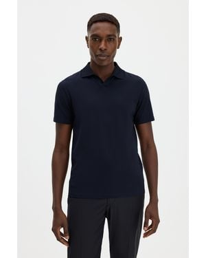 Filippa K Stretch Cotton Polo T-Shirt - Blue
