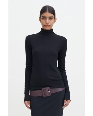 Filippa K Sheer Wool Mock Top - Blue