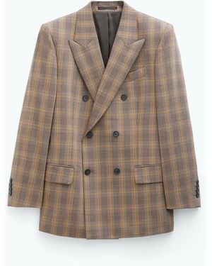 Filippa K Double Breasted Check Blazer - Brown