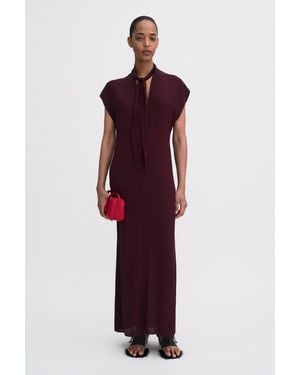 Filippa K Long Tie-Neck Dress - Red