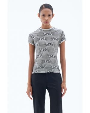 Filippa K Jacquard Cap Sleeve Tee - Gray