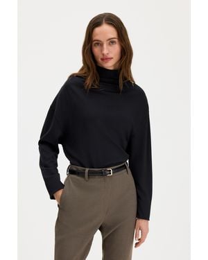 Filippa K Twisted Neck Top - Black