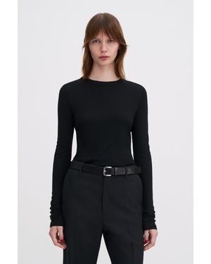 Filippa K Soft Ribbed Jersey Top - Black