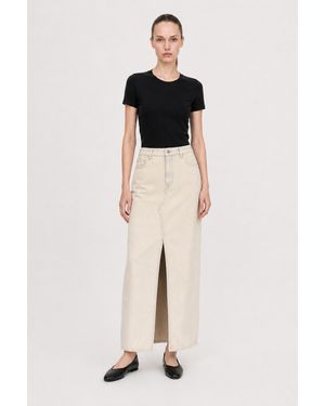 Filippa K Long Slit Denim Skirt - White