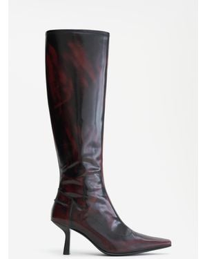 Filippa K Knee High Faded Leather Boots - Black