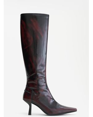 Filippa K Knee High Faded Leather Boots - Black
