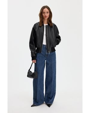 Filippa K Leather Zip Jacket - Blue