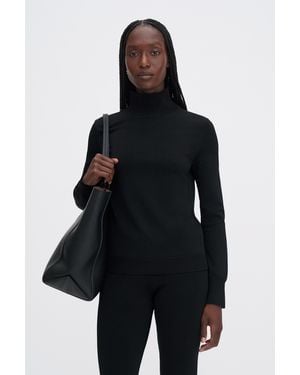 Filippa K Glossy Knit Turtleneck Sweater - Blue
