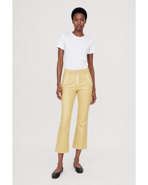 Filippa K Kick Flare Leather Trousers - Yellow