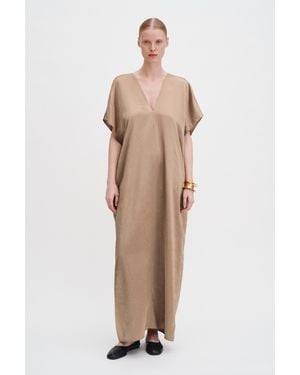 Filippa K V-Neck Crinkle Kaftan - Natural