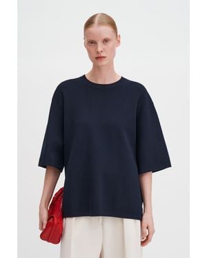 Filippa K Milano Knit T-Shirt - Blue