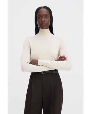 Filippa K Glossy Knit Turtleneck Sweater - White