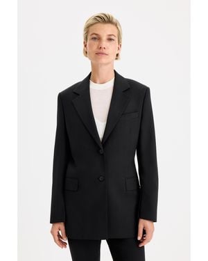 Filippa K Slit Cool Wool Blazer - Black