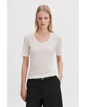 Filippa K Lyocell Cashmere Scoop Tee - White