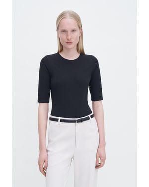 Filippa K Cotton Stretch Elbow Sleeve - Blue