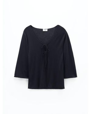 Filippa K Jersey Tie Top - Blue