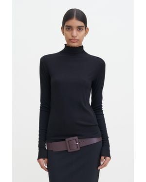 Filippa K Sheer Wool Mock Top - Blue