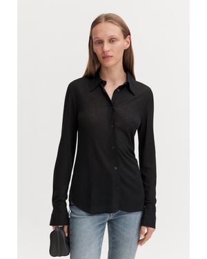 Filippa K Lyocell Cashmere Shirt - Black
