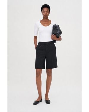 Filippa K Matte High Waisted Shorts - Blue