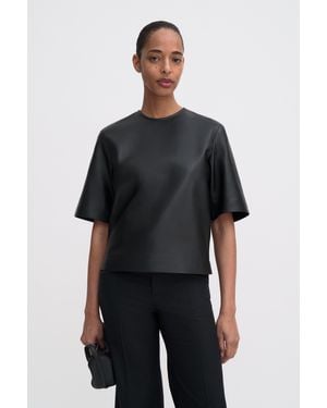 Filippa K Leather Tee - Black