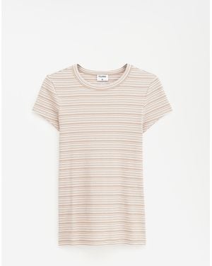 Filippa K Striped Fine Rib Tee - White