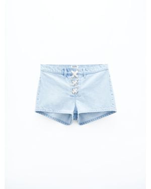 Filippa K Lace Front Shorts - Blue