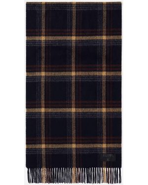 Filippa K Merino Check Scarf - Blue