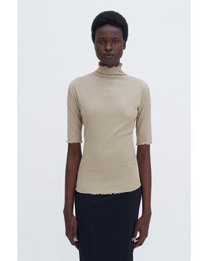 Filippa K Rib Mock Neck Tee - White