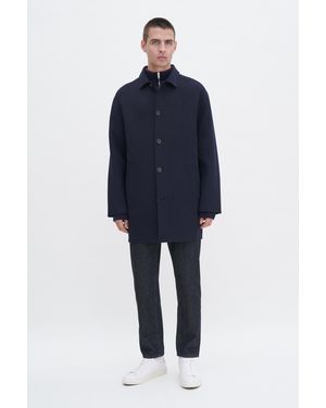 Filippa K Doublé Wool Overcoat - Blue