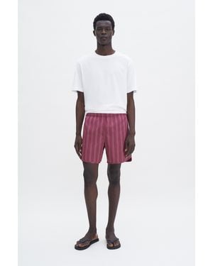 Filippa K Long Striped Swim Shorts - Red