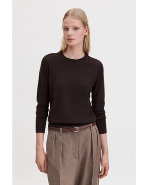 Filippa K Merino R-Neck Sweater - Brown