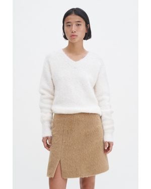 Filippa K Hairy Wool Blend Mini Skirt - White