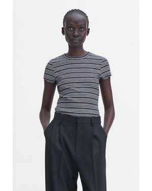Filippa K Striped Fine Rib Tee - Blue