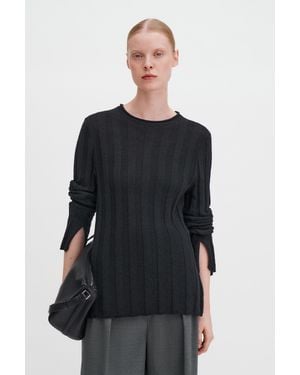 Filippa K Linen Rib Jumper - Black