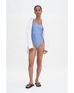 Filippa K Asymmetric Shimmer Swimsuit - Blue