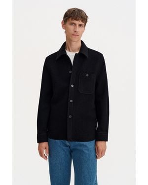 Filippa K Boiled Wool Overshirt - Black