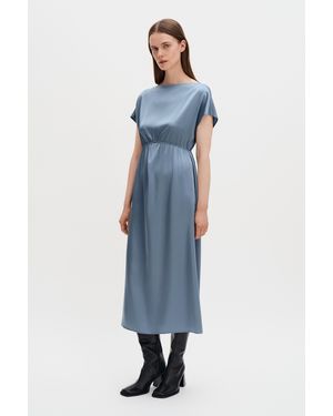 Filippa K Gathered Kimono Boatneck Dress - Blue