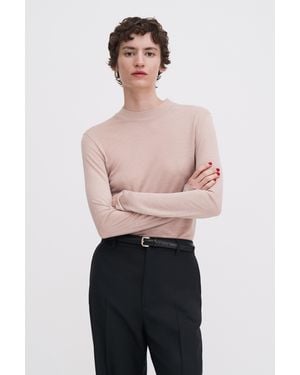 Filippa K Lyocell Cashmere Mock Neck Top - Pink