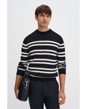 Filippa K Striped Merino Sweater - Blue