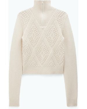 Filippa K Argyle Zip Jumper - White