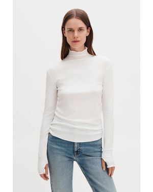 Filippa K Rib Mock Neck Top - White
