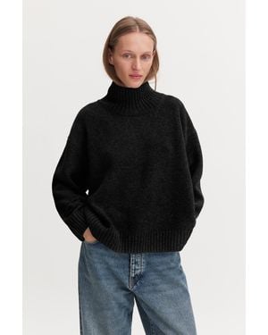 Filippa K Wool Cashmere Turtleneck Sweat - Black