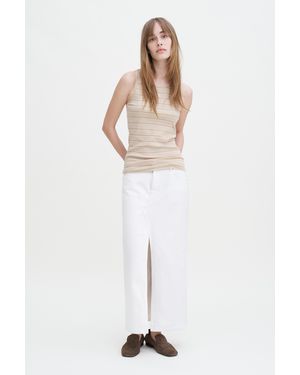 Filippa K Striped Fine Rib Tank - White