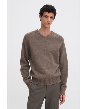 Filippa K Yak Wool V- Neck Jumper - Brown